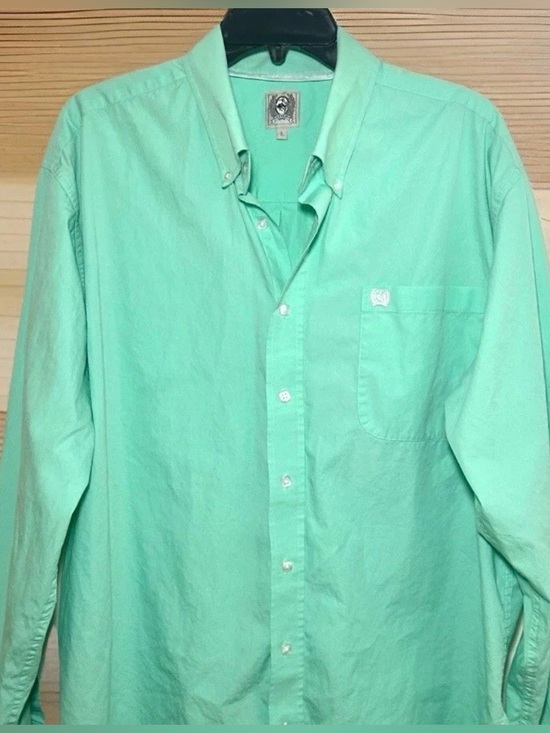 Cinch Other - Cinch Men's Western Solid Mint Green Button-Down Shirt L/XL